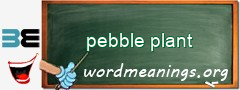 WordMeaning blackboard for pebble plant